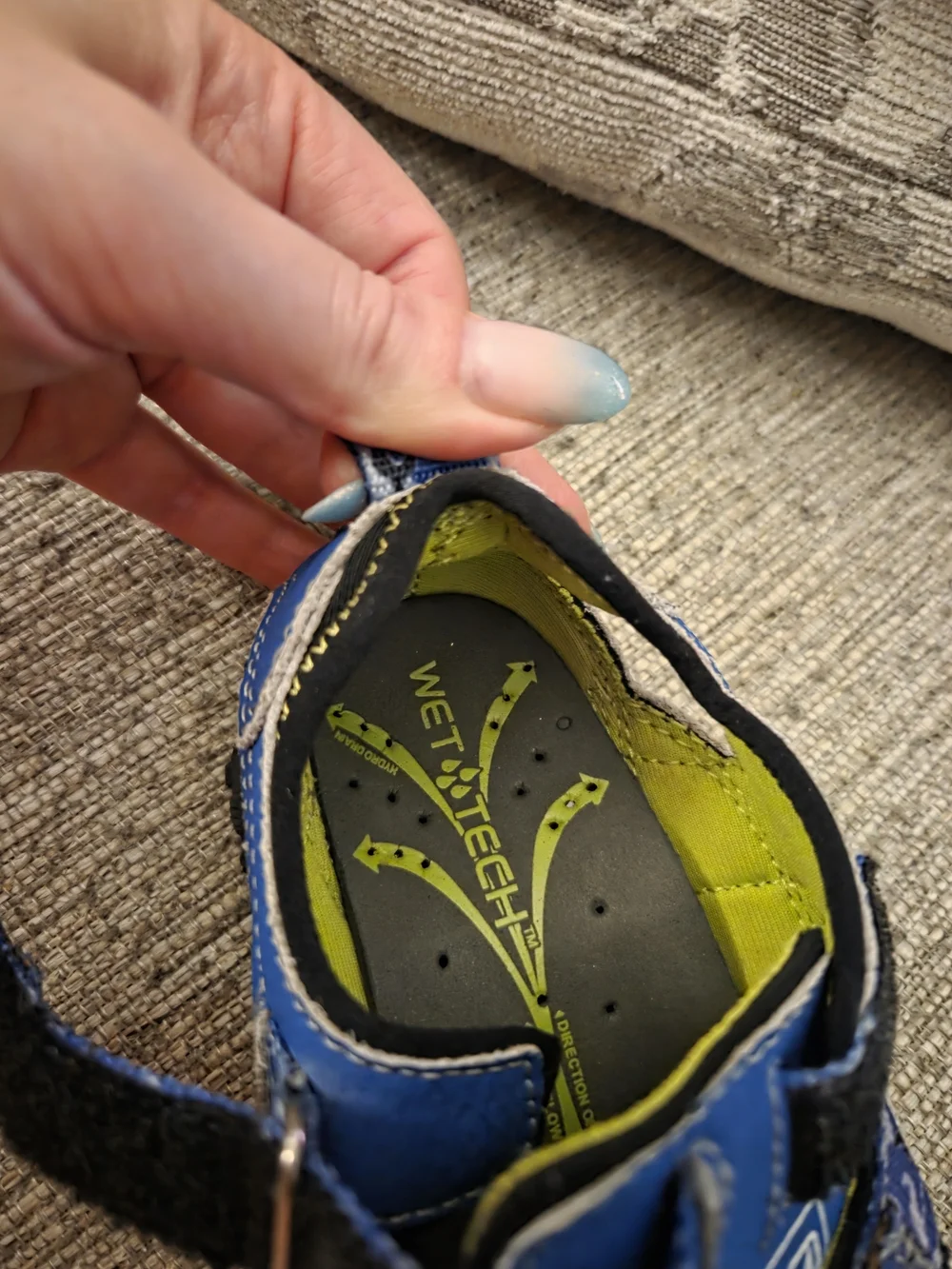 Sperry Kids Blue and Lime Green Wet Tech Fish II Sandal